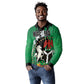 Nigeria Independence Day Long Sleeve Polo Shirt - National Seal with Peace Dove - African Pattern