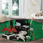 Nigeria Independence Day Round Carpet - National Seal with Peace Dove - African Pattern