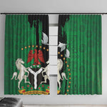 Nigeria Independence Day Window Curtain - National Seal with Peace Dove - African Pattern