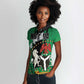 Nigeria Independence Day Women Polo Shirt - National Seal with Peace Dove - African Pattern