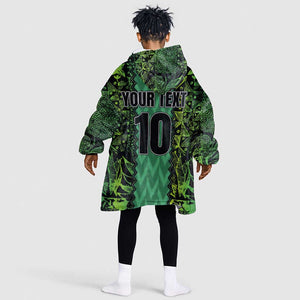 Custom Nigeria Football Kid Wearable Blanket Hoodie Champions-Special Edition - African Pride
