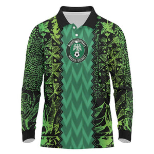 Custom Nigeria Football Long Sleeve Polo Shirt Champions-Special Edition - African Pride