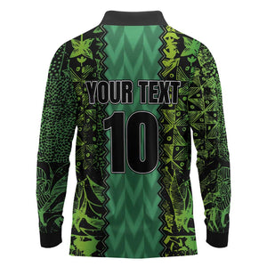 Custom Nigeria Football Long Sleeve Polo Shirt Champions-Special Edition - African Pride