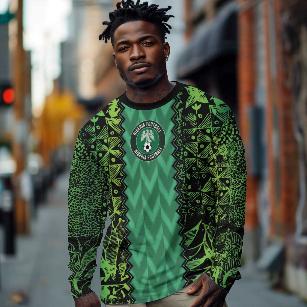 Custom Nigeria Football Long Sleeve Shirt Champions-Special Edition - African Pride