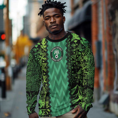 Custom Nigeria Football Long Sleeve Shirt Champions-Special Edition - African Pride