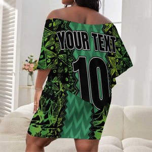 Custom Nigeria Football Off Shoulder Short Dress Champions-Special Edition - African Pride