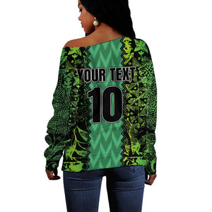 Custom Nigeria Football Off Shoulder Sweater Champions-Special Edition - African Pride