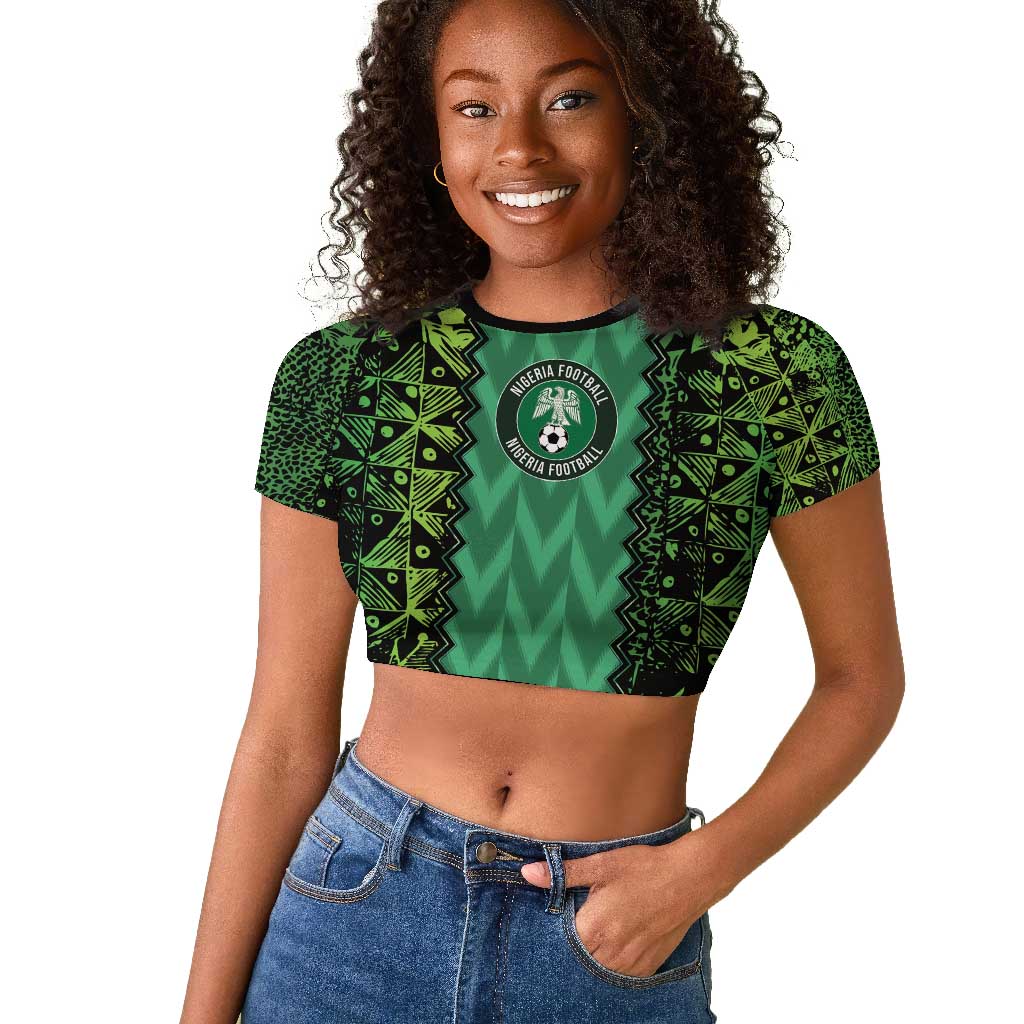 Custom Nigeria Football Raglan Cropped T shirt Champions-Special Edition - African Pride