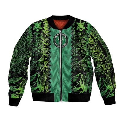 Custom Nigeria Football Sleeve Zip Bomber Jacket Champions-Special Edition - African Pride