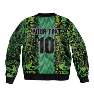 Custom Nigeria Football Sleeve Zip Bomber Jacket Champions-Special Edition - African Pride