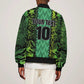 Custom Nigeria Football Sleeve Zip Bomber Jacket Champions-Special Edition - African Pride