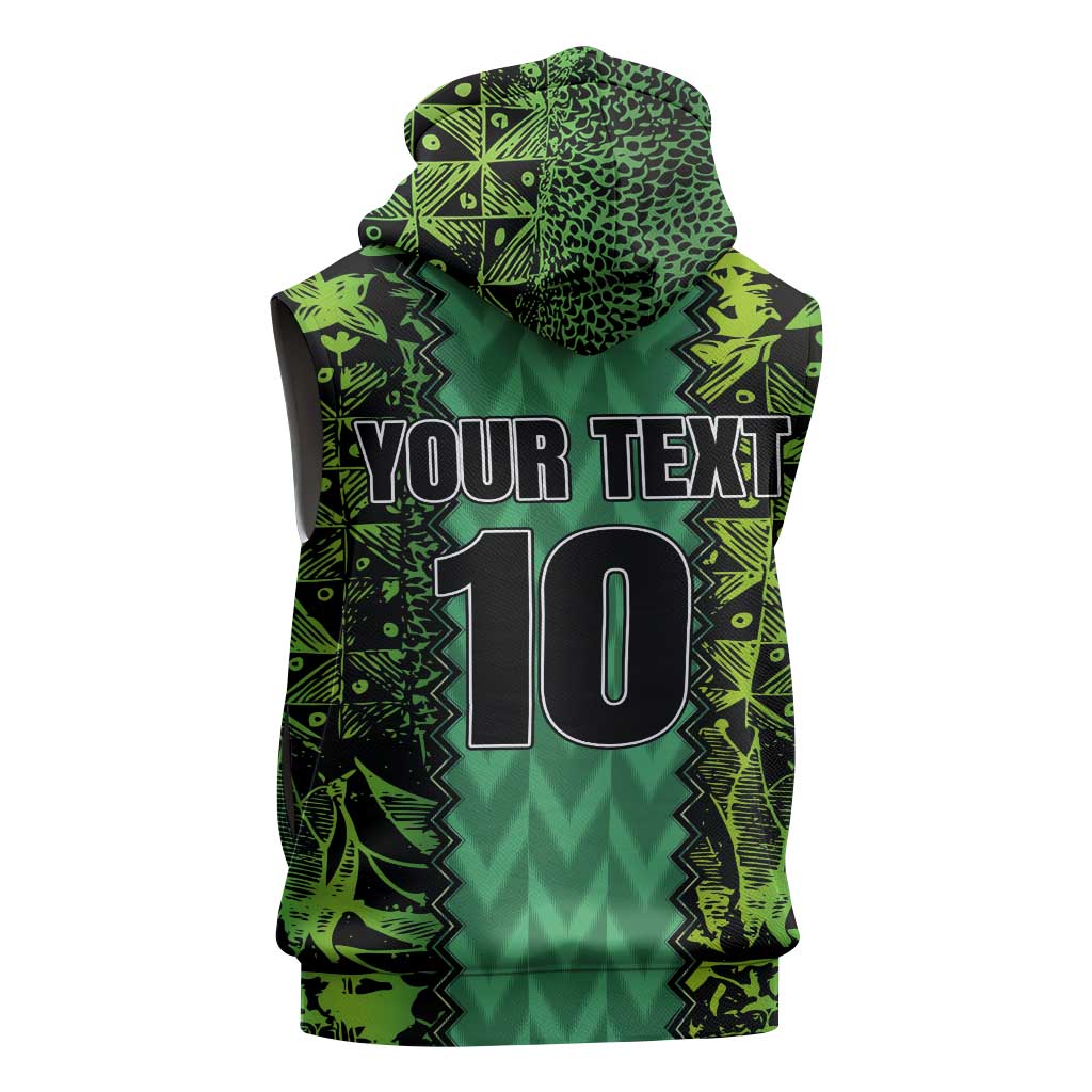 Custom Nigeria Football Sleeveless Zip Hoodie Champions-Special Edition - African Pride