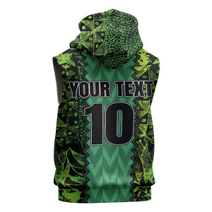 Custom Nigeria Football Sleeveless Zip Hoodie Champions-Special Edition - African Pride