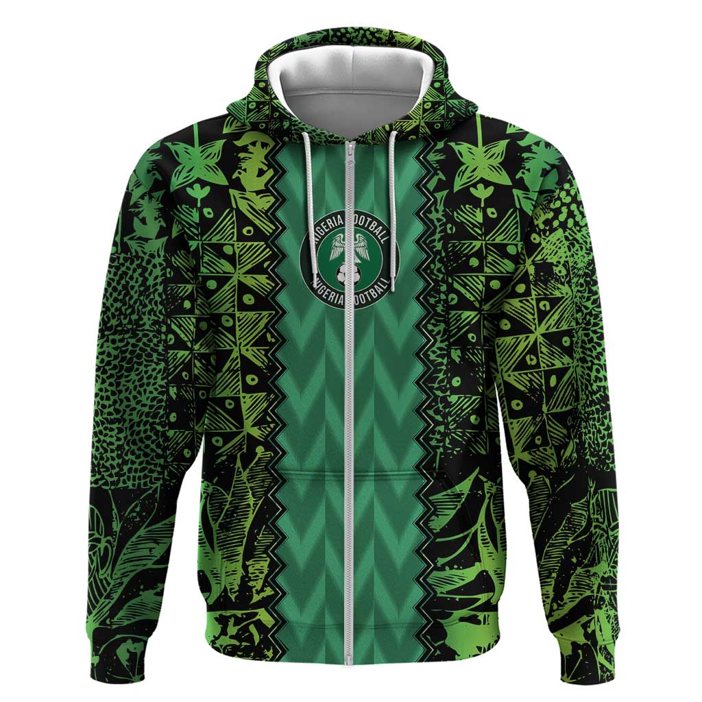Custom Nigeria Football Zip Hoodie Champions-Special Edition - African Pride