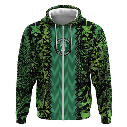 Custom Nigeria Football Zip Hoodie Champions-Special Edition - African Pride
