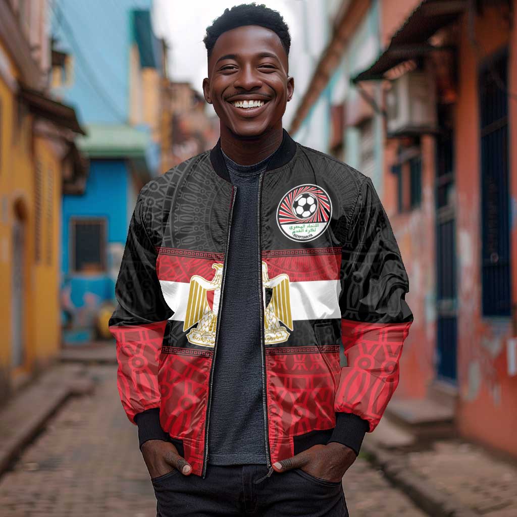 Egypt National Football Custom Bomber Jacket Egyptian Geometric - African Pride
