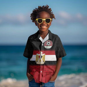 Egypt National Football Custom Kid Hawaiian Shirt Egyptian Geometric - African Pride