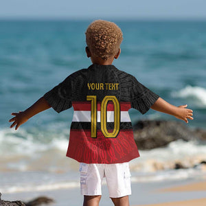 Egypt National Football Custom Kid Hawaiian Shirt Egyptian Geometric - African Pride