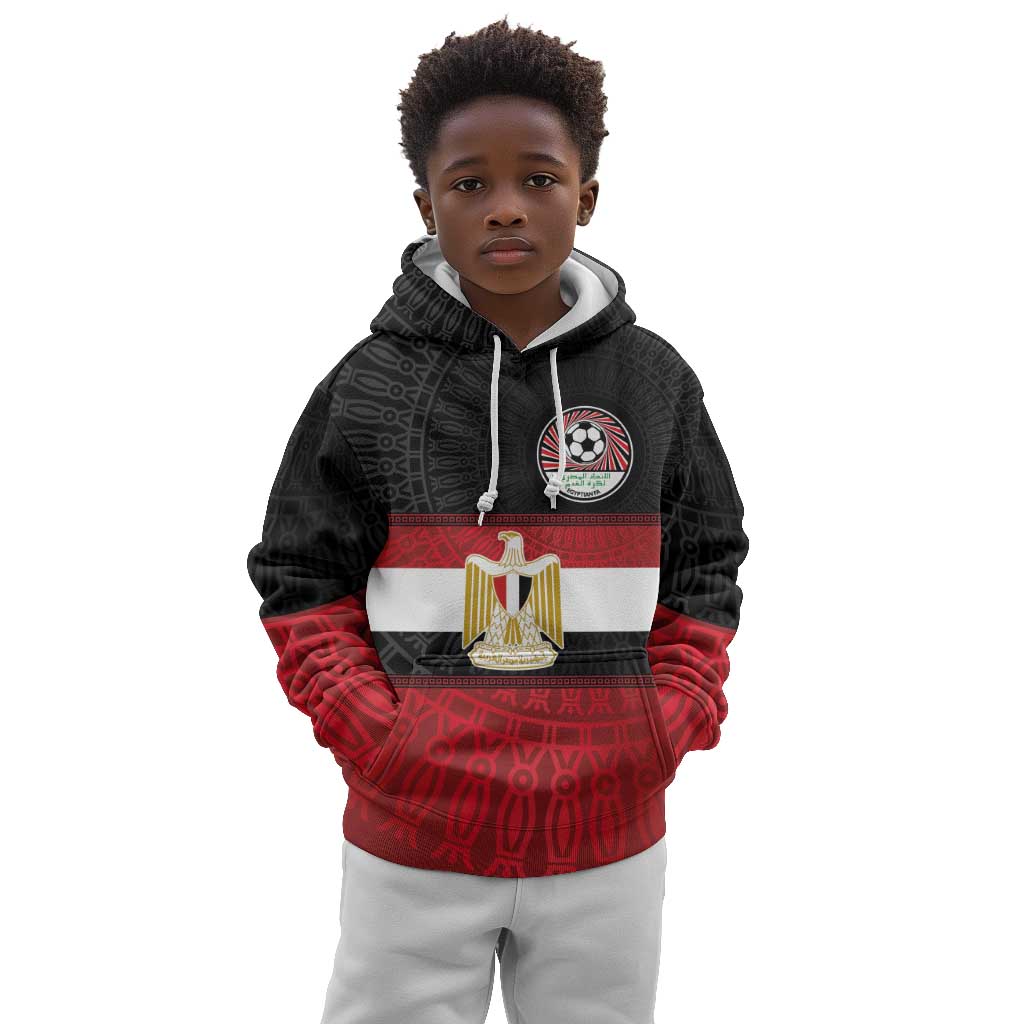 Egypt National Football Custom Kid Hoodie Egyptian Geometric - African Pride