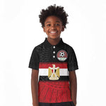 Egypt National Football Custom Kid Polo Shirt Egyptian Geometric - African Pride