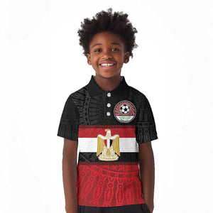 Egypt National Football Custom Kid Polo Shirt Egyptian Geometric - African Pride