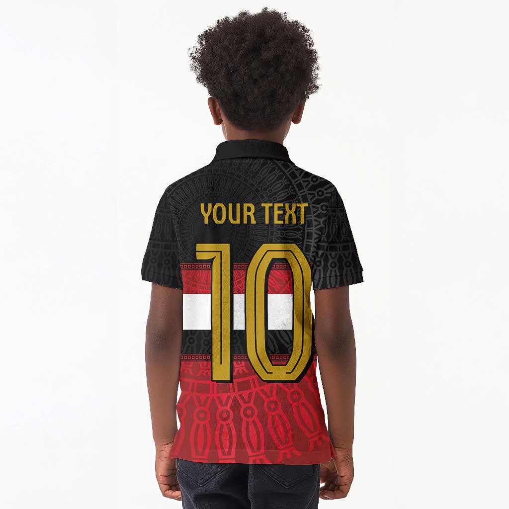 Egypt National Football Custom Kid Polo Shirt Egyptian Geometric - African Pride