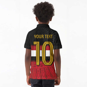 Egypt National Football Custom Kid Polo Shirt Egyptian Geometric - African Pride
