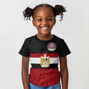 Egypt National Football Custom Kid T shirt Egyptian Geometric - African Pride