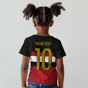 Egypt National Football Custom Kid T shirt Egyptian Geometric - African Pride