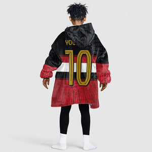 Egypt National Football Custom Kid Wearable Blanket Hoodie Egyptian Geometric - African Pride