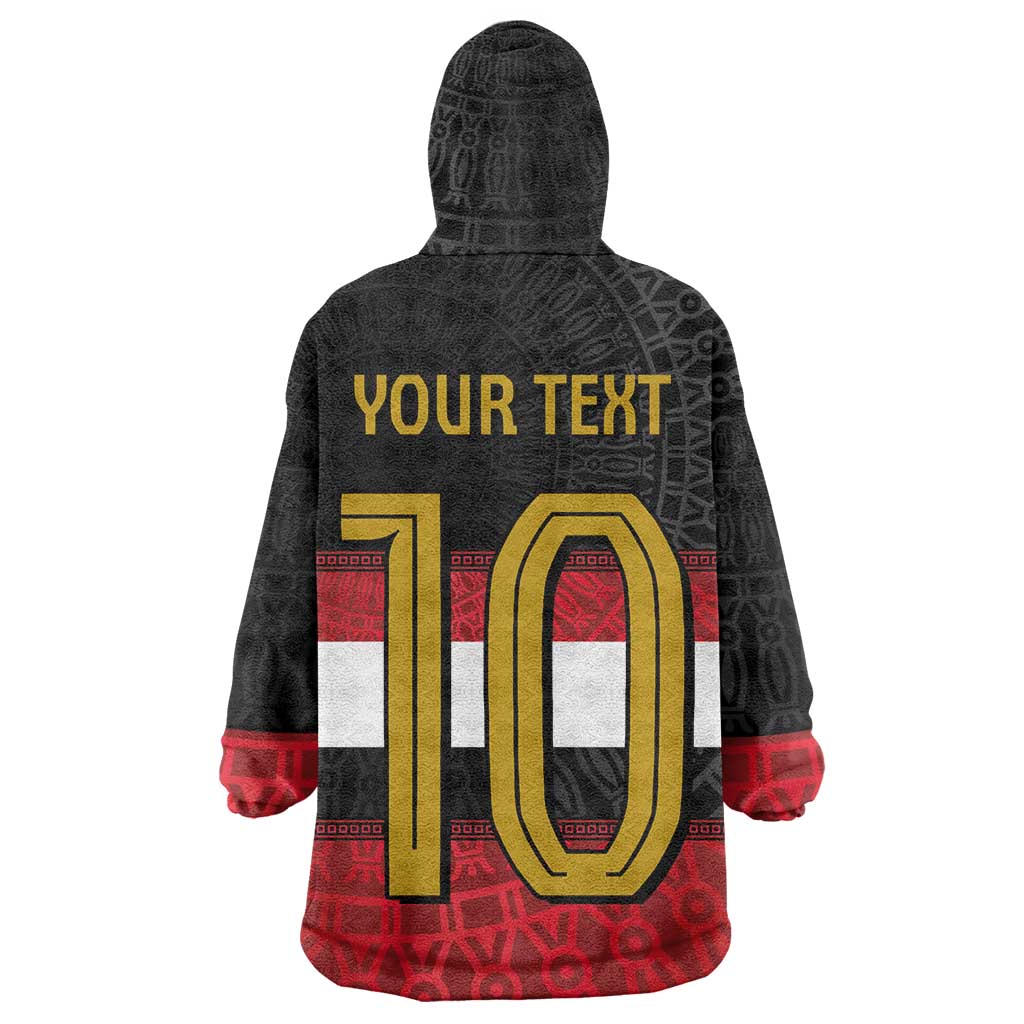 Egypt National Football Custom Kid Wearable Blanket Hoodie Egyptian Geometric - African Pride