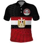Egypt National Football Custom Polo Shirt Egyptian Geometric - African Pride
