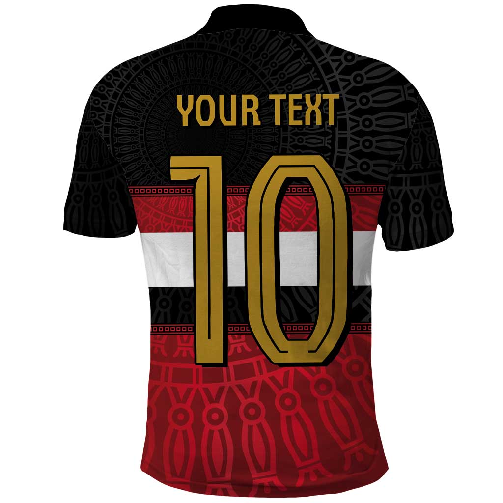 Egypt National Football Custom Polo Shirt Egyptian Geometric - African Pride