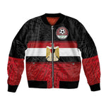 Egypt National Football Custom Sleeve Zip Bomber Jacket Egyptian Geometric - African Pride