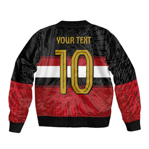 Egypt National Football Custom Sleeve Zip Bomber Jacket Egyptian Geometric - African Pride