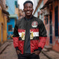 Egypt National Football Custom Sleeve Zip Bomber Jacket Egyptian Geometric - African Pride