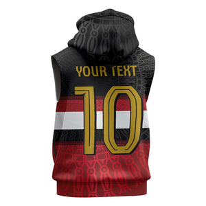 Egypt National Football Custom Sleeveless Hoodie Egyptian Geometric - African Pride