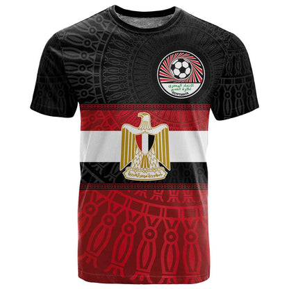 Egypt National Football Custom T shirt Egyptian Geometric - African Pride