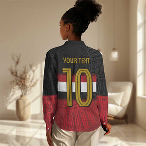 Egypt National Football Custom Women Casual Shirt Egyptian Geometric - African Pride