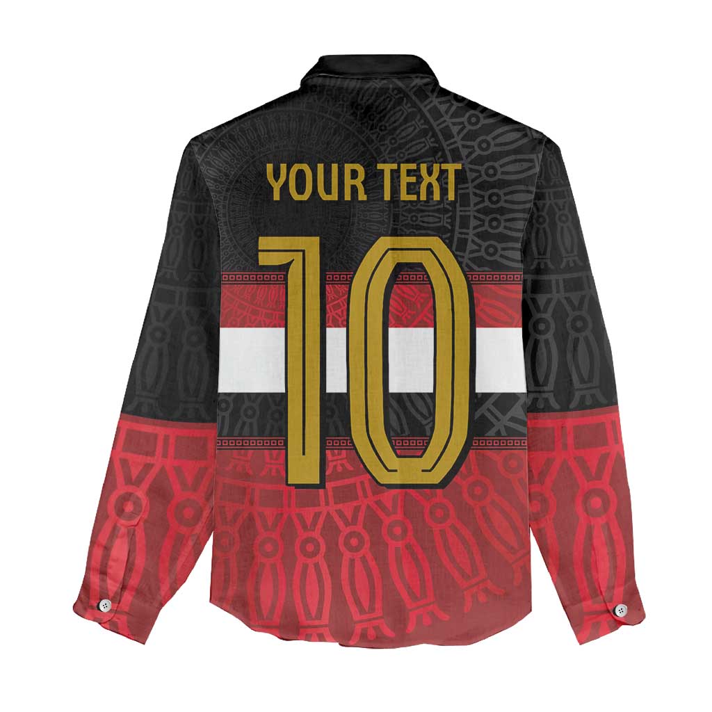 Egypt National Football Custom Women Casual Shirt Egyptian Geometric - African Pride