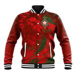 Morocco National Football Custom Baseball Jacket Atlas Lions Sporty Grunge Style - African Pride