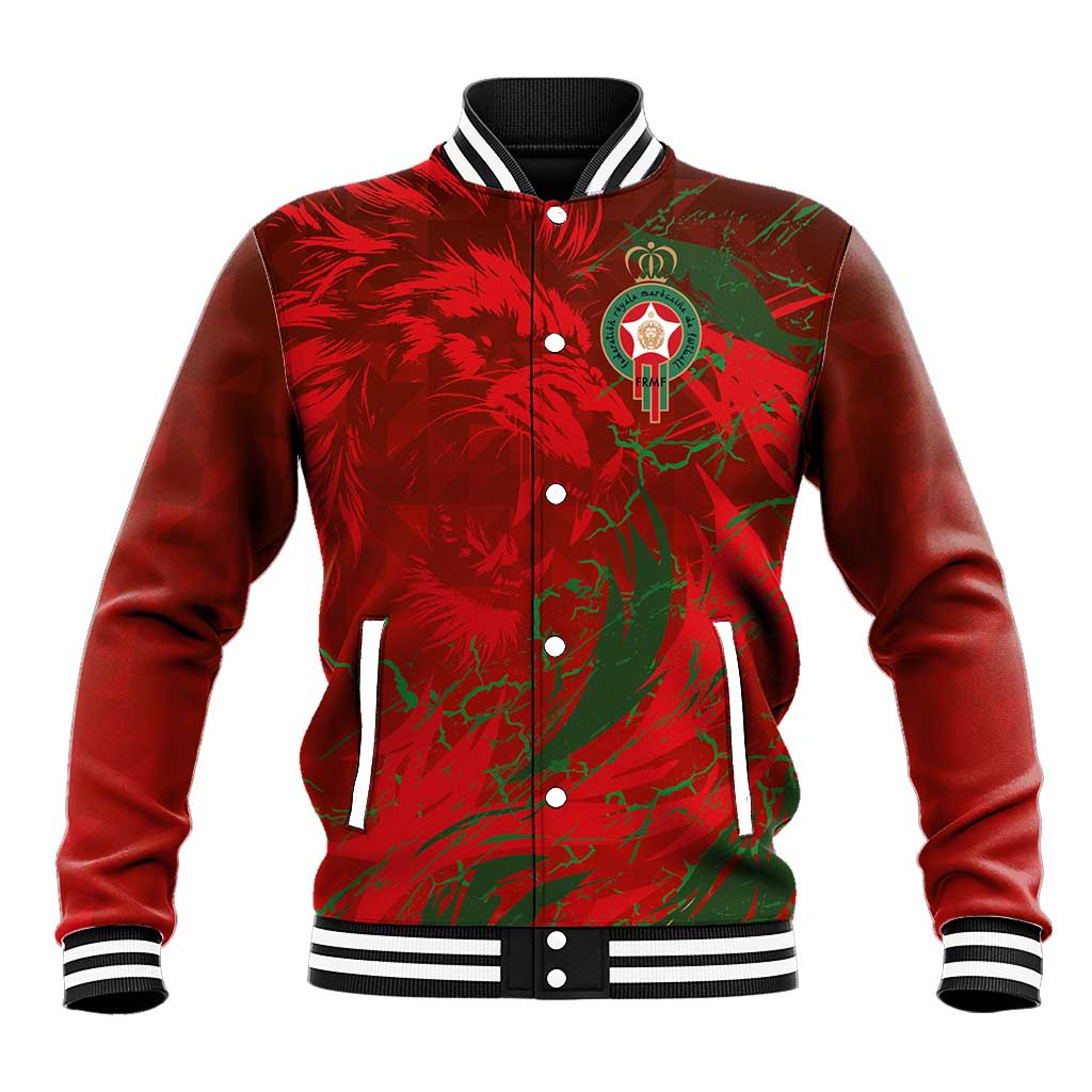 Morocco National Football Custom Baseball Jacket Atlas Lions Sporty Grunge Style - African Pride