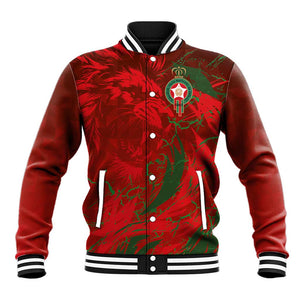 Morocco National Football Custom Baseball Jacket Atlas Lions Sporty Grunge Style - African Pride