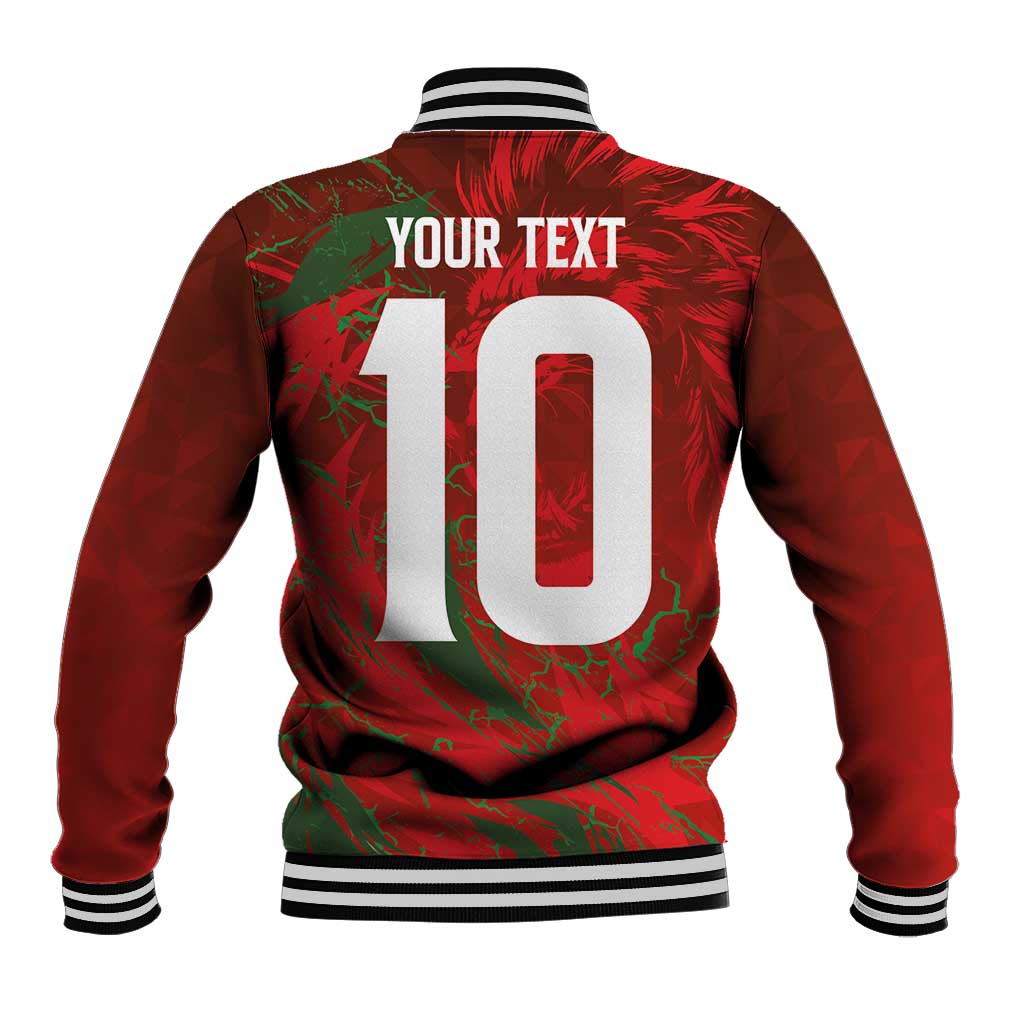 Morocco National Football Custom Baseball Jacket Atlas Lions Sporty Grunge Style - African Pride