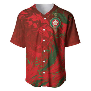 Morocco National Football Custom Baseball Jersey Atlas Lions Sporty Grunge Style - African Pride