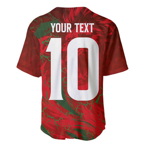 Morocco National Football Custom Baseball Jersey Atlas Lions Sporty Grunge Style - African Pride