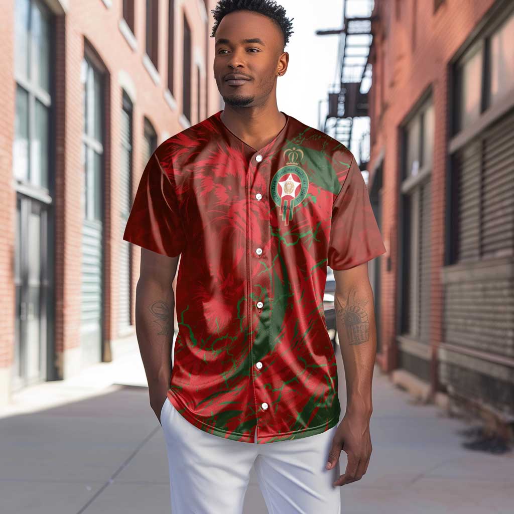 Morocco National Football Custom Baseball Jersey Atlas Lions Sporty Grunge Style - African Pride