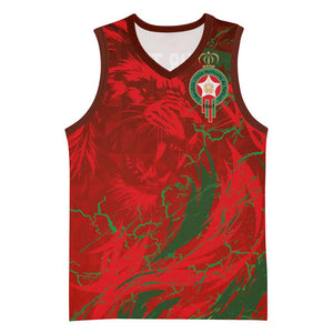 Morocco National Football Custom Basketball Jersey Atlas Lions Sporty Grunge Style - African Pride