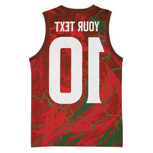 Morocco National Football Custom Basketball Jersey Atlas Lions Sporty Grunge Style - African Pride