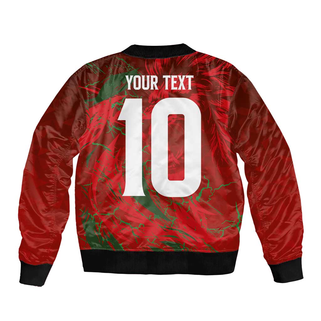 Morocco National Football Custom Bomber Jacket Atlas Lions Sporty Grunge Style - African Pride
